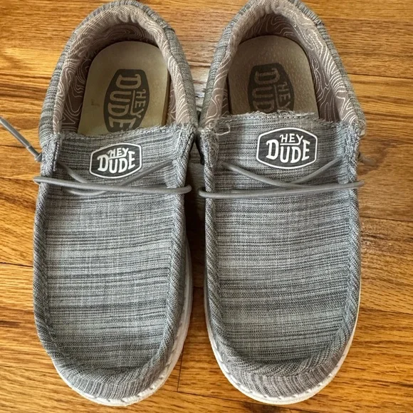 Hey Dude Gray Loafers with Elastic Slip-On Design - Picture 1 of 3